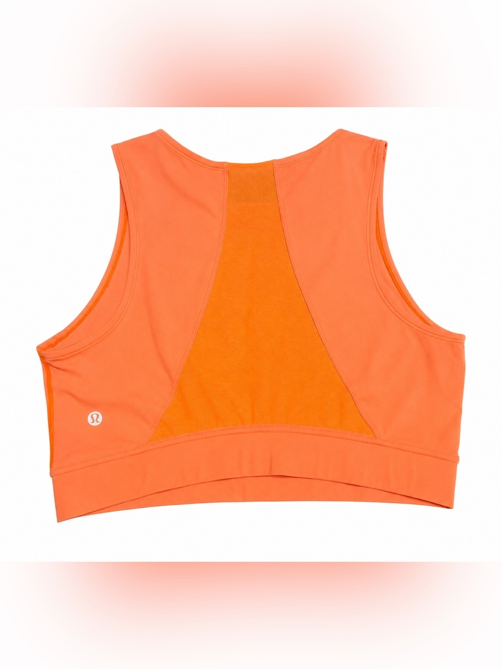 Lululemon Hotty Hot Cropped Tank Highlight Orange Nulux Mesh Size 6
